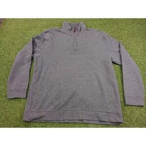 Tasso Elba Mens Large Quarter-Zip‎ Jacket Gray Mock Neck Casual Long Sleeve